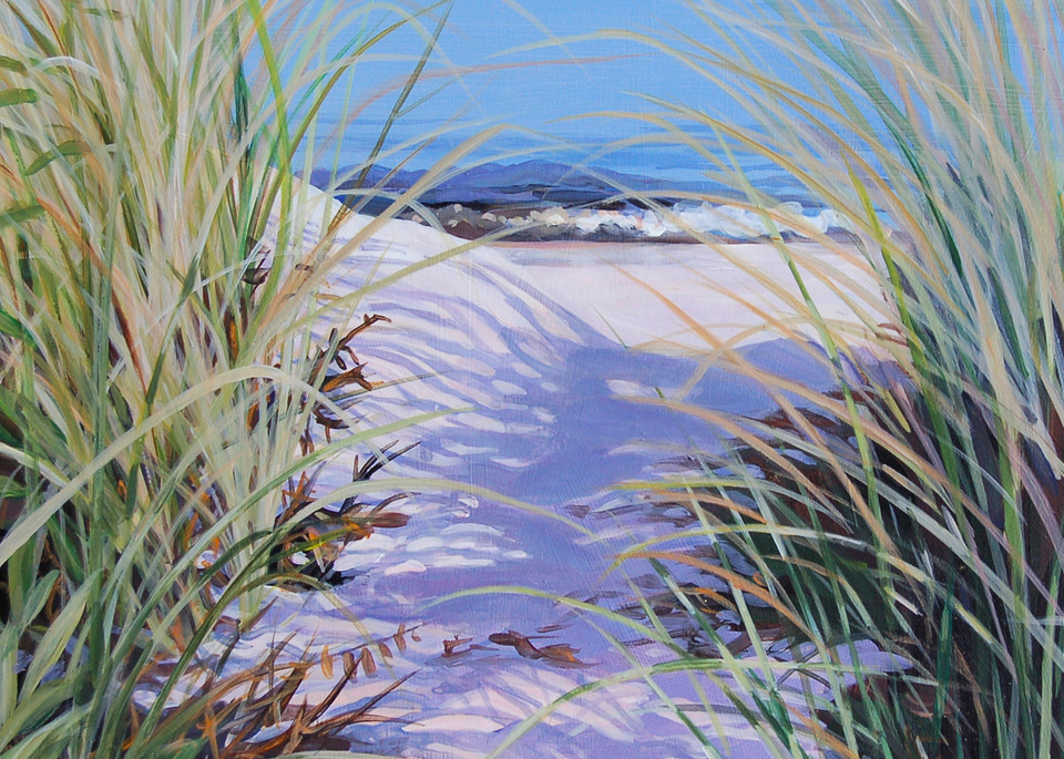 Beach grass painting with shadows