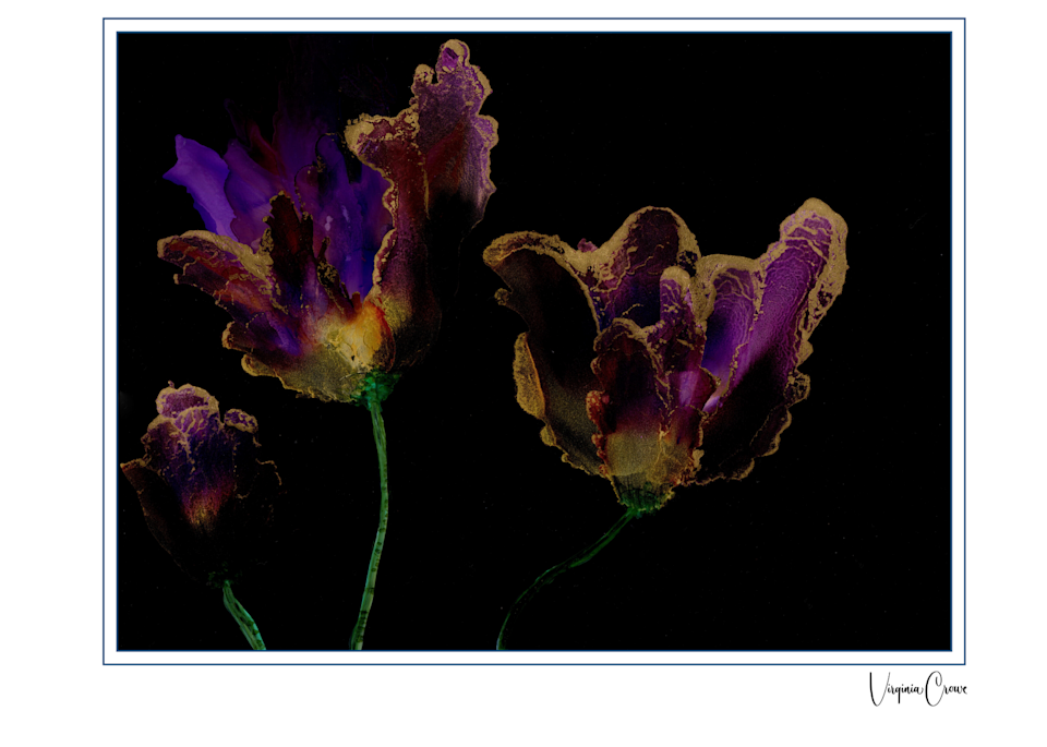 Alcohol Ink Florals Art | Art by Virginia Crowe