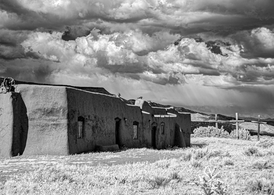 Adobe House With Crosses Photography Art | Kathleen Messmer Photography