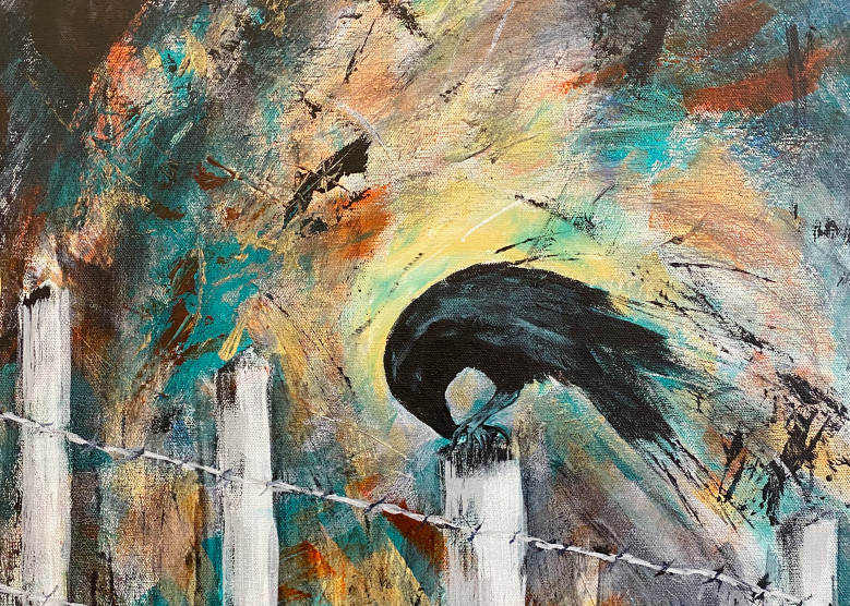 Black Bird in Surreal World