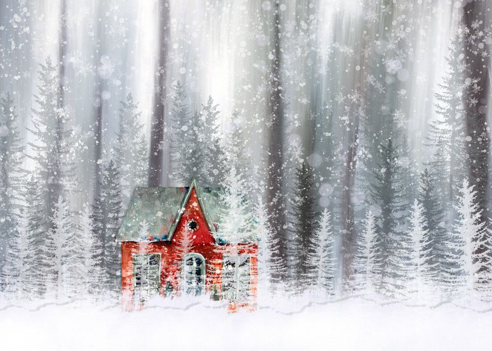 Red House In The Woods Art | Karen Hutton Fine Art