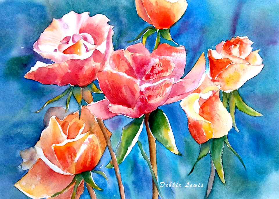 Roses In The Night Art | Debbie Lewis Watercolors