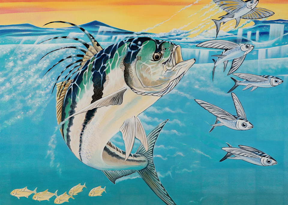 Rooster Fish Painting Original Final Edited Photography Art | Fly Fishing Portraits