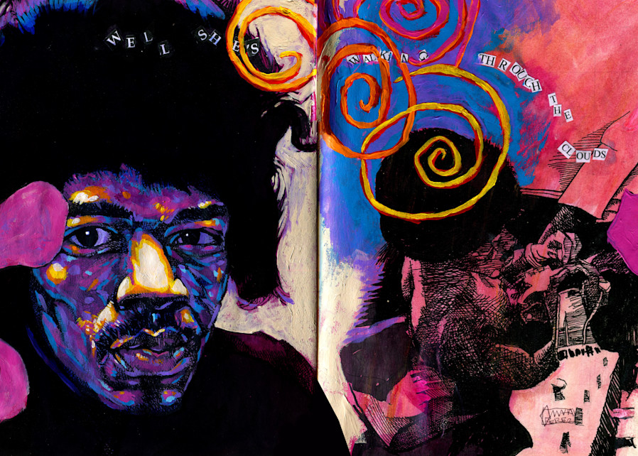 Omaha Perez Art - Jimi Hendrix Little Wing