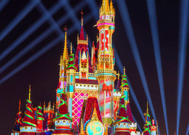 Colorful Christmas Castle - Disney World Prints | William Drew