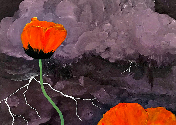 Linda Storm Art | Poppies in the Storm III | Prints