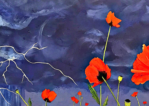 Linda Storm Art | Poppies in the Storm II | Prints