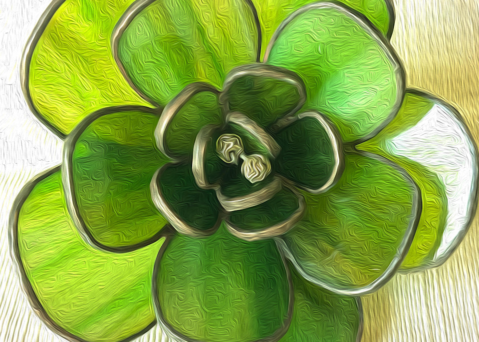 Bloom   Green On Cream Art | ClearLight Glass Co.