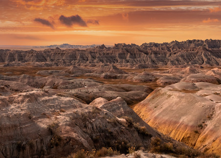 Sunset In The Badlands Panorama Photography Art | Images of the Ozarks, Photography by Steve Snyder
