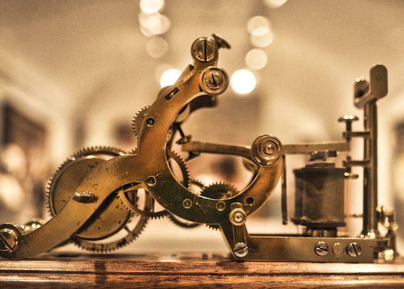 A patent model of the automatic telegraph receiver patented by Samurl F. B. Morse in 1837
at the National Portrait Gallery in Washington, DC