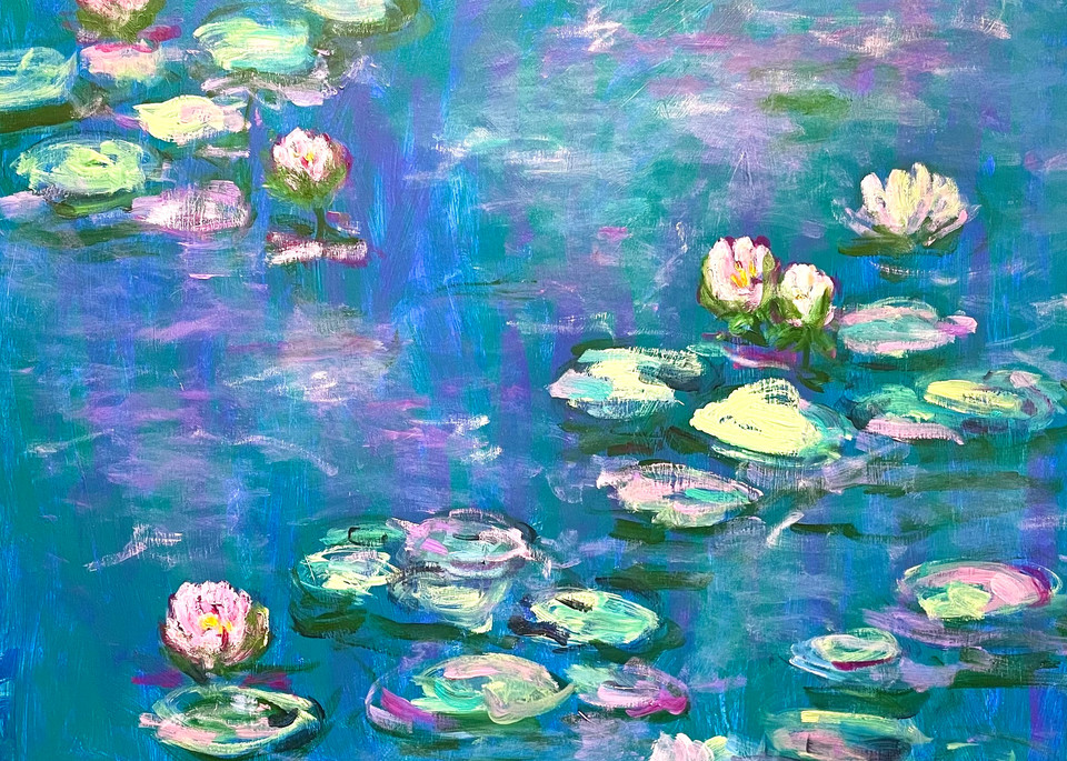 Water Lilies Blue Art | Edi Matsumoto Fine Art