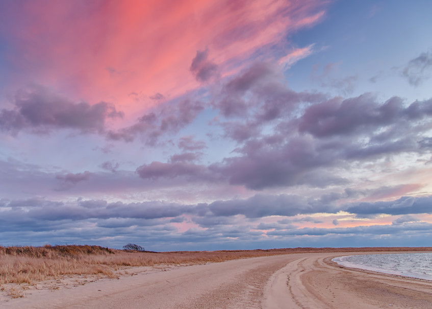 Long Point January Pink Clouds Art | Michael Blanchard Inspirational Photography - Crossroads Gallery