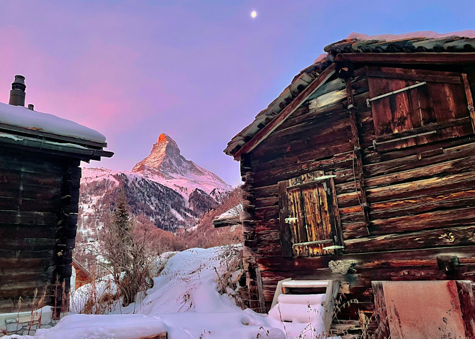 Winter Moon Zermatt Art | The Carmel Gallery