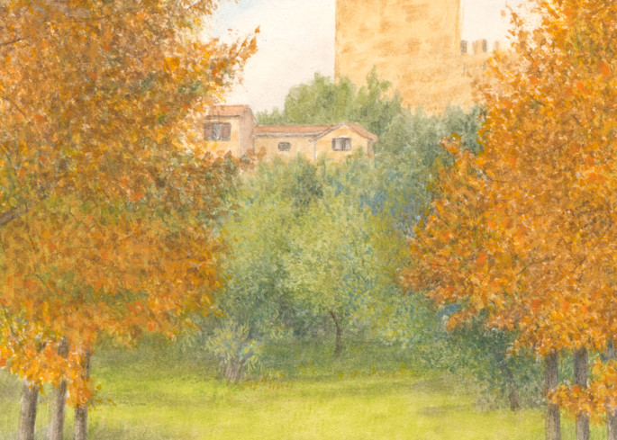 Autumn In Castiglione Del Lago Rocca Del Leone Art | Diane Cardaci Art