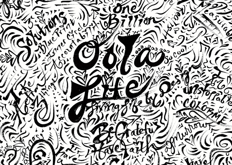 Oola - Live life by design, not by default, coloring goal setting graphic recording
