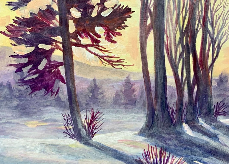 Snowy Meadow Art | leahroseart