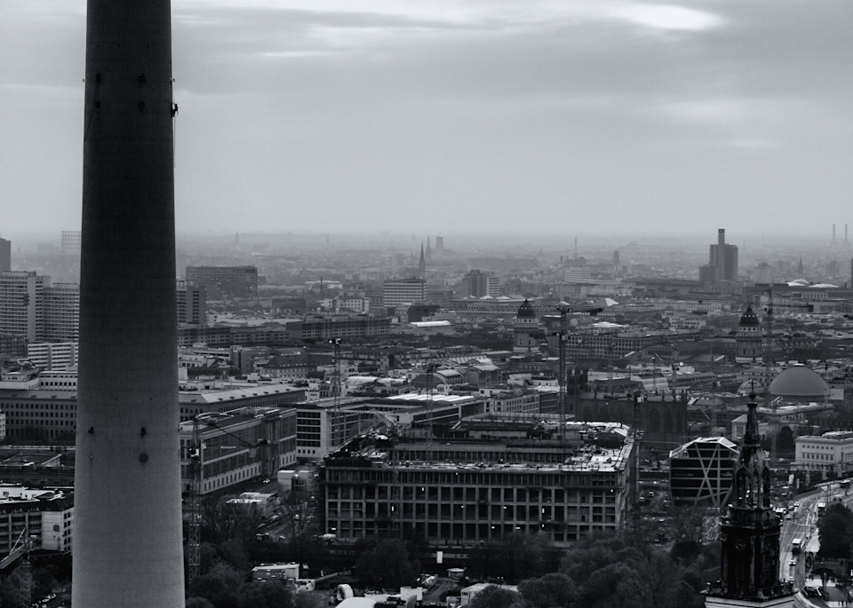 Berlin Skyline looking past the Fernsehturm in Germany - Fine Art City Photography Prints