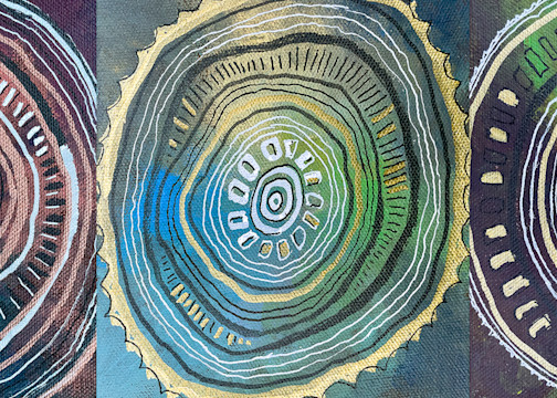 Triple Tree Ring Mandala Art | jillalthousewood