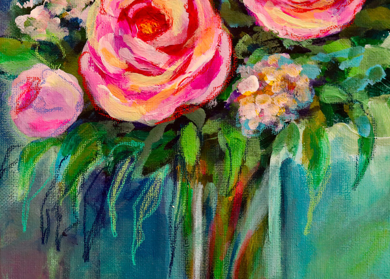 Pink Rose Bouquet Art | Art by Melanie Anderson