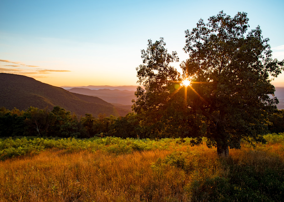 The sun sets on the last day of summer in Shenandoah National Park, Virginia - Fine Art Photo Print