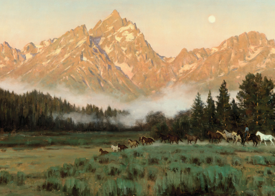 The Artist Enclave - Morning Glow - Tetons is and other Western Art available for purchase on Fine Art Paper, Canvas, Wood and More.
