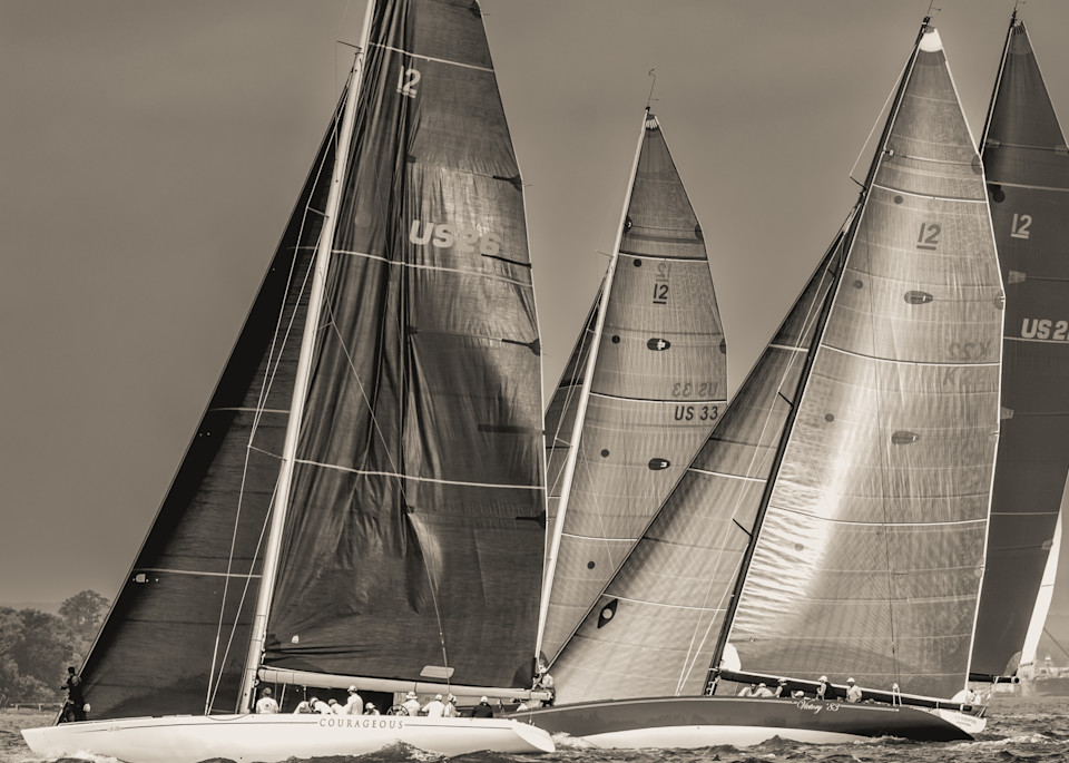 Four Twelve Meter Yachts at the Start