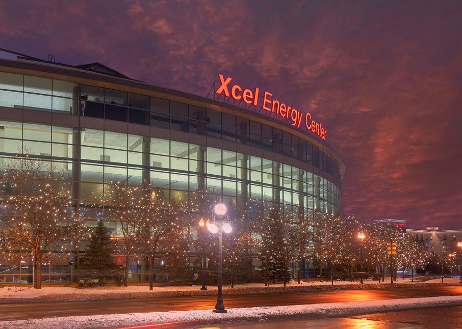 Xcel Energy Center Winter Nights Photography Art | William Drew Photography