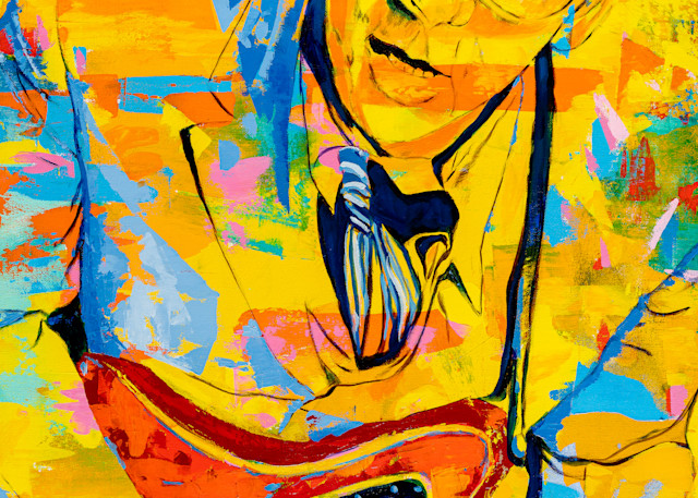 Elvis Costello portrait painting by Al Moretti