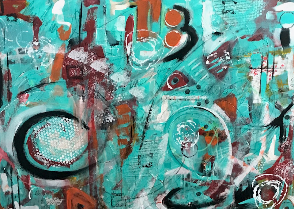 Playing 36x48 Acrylic Abstract Art | Jeanie Watson