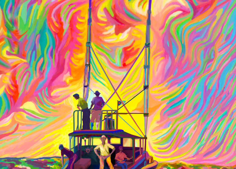 Gulf Stream At Sunset Art | Hilary Hemingway Art
