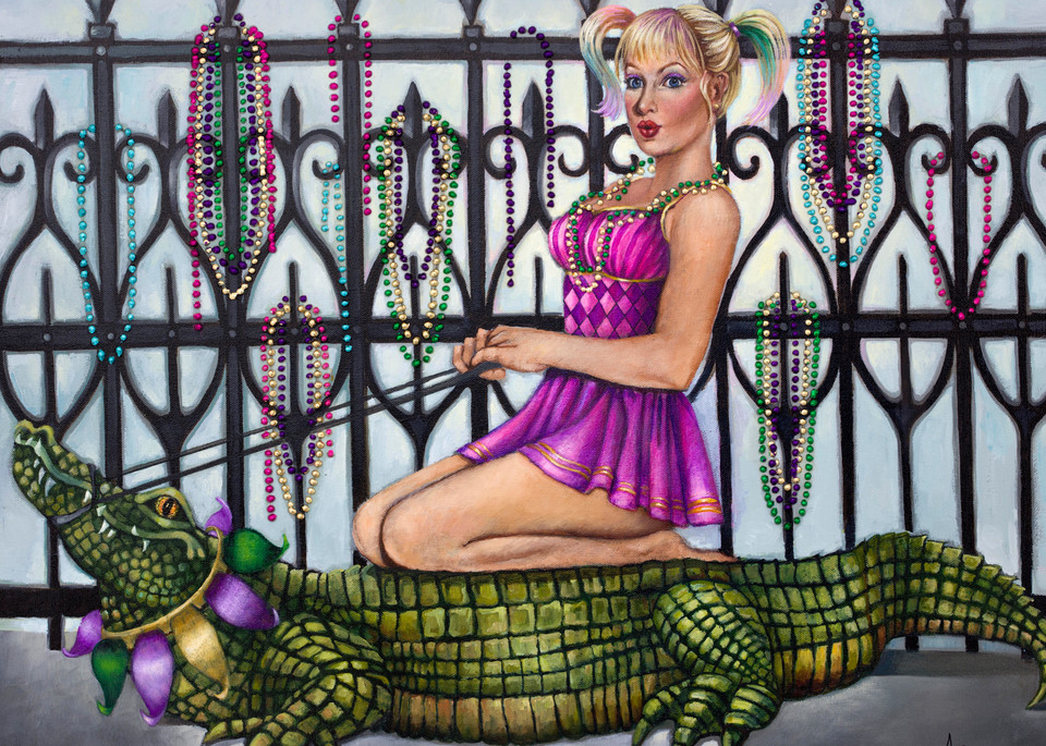 Gator Pin Up Girl Art | Geraldine Arata