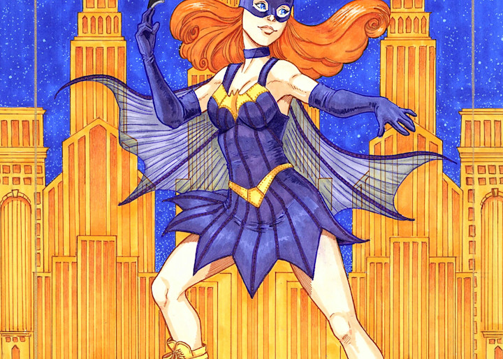 Vintage Batgirl Art | Dew Magick Illustration