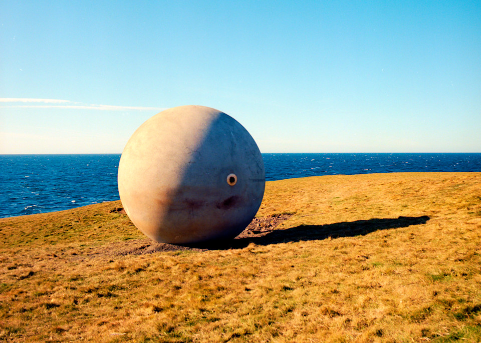 The sculpture "Orbis et Globus" located on Iceland's Grimsey Island, marks the Arctic Circle - Fine Art Photo Print