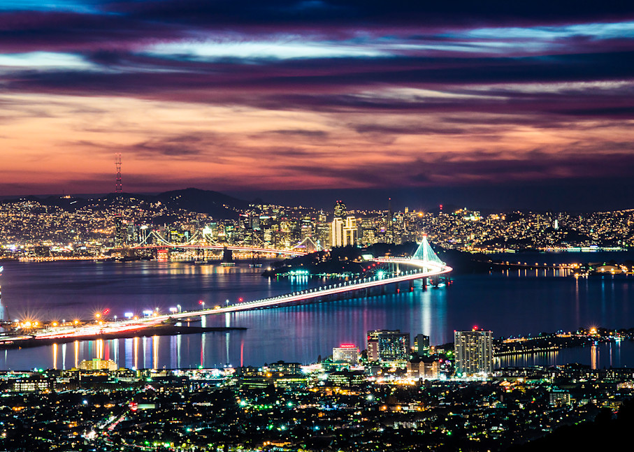 Bay Bridge San Francisco Awesome Sunset Photography Art | jt Photo Images