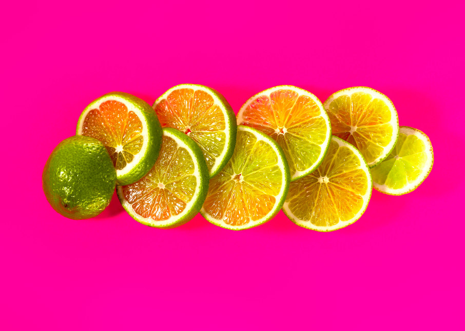 Limes On Magenta Photography Art | Caylena Cahill Creative