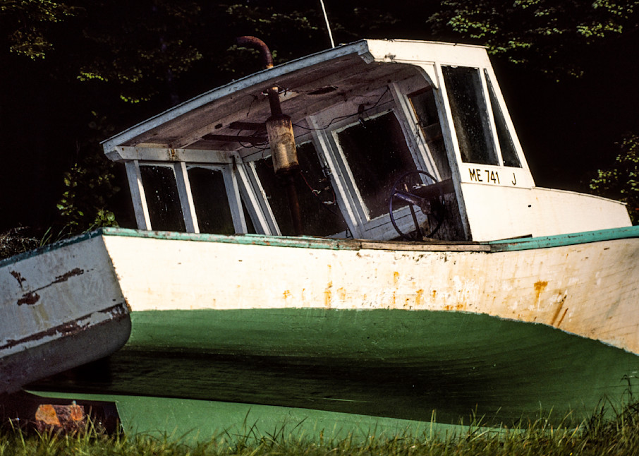 Beached Lobsterboat, Beal's Island Maine Photography Art | Allan Weitz Design