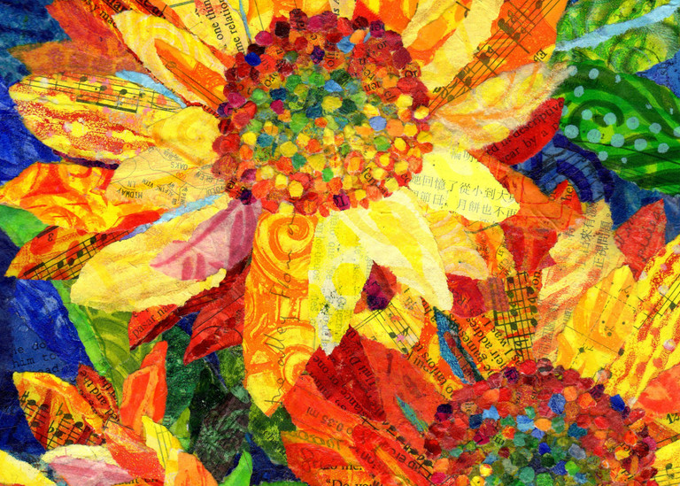 Sunflower Trio Art | Poppyfish Studio