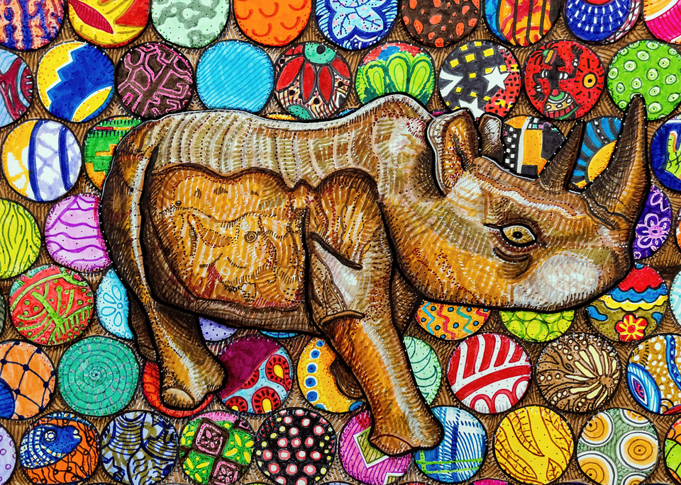 Gift Shop: Golden Rule Peaceful Rhino Art | Kristen Palana