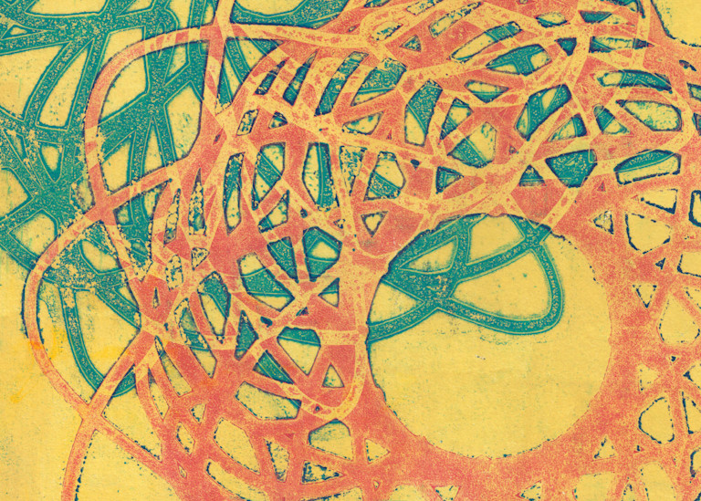 Sketchy Spirograph - Mixed media artwork by Jennifer Akkermans