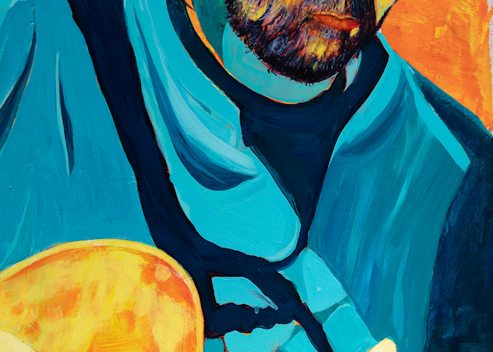 Eric Clapton, Acoustic portrait painting by Al Moretti