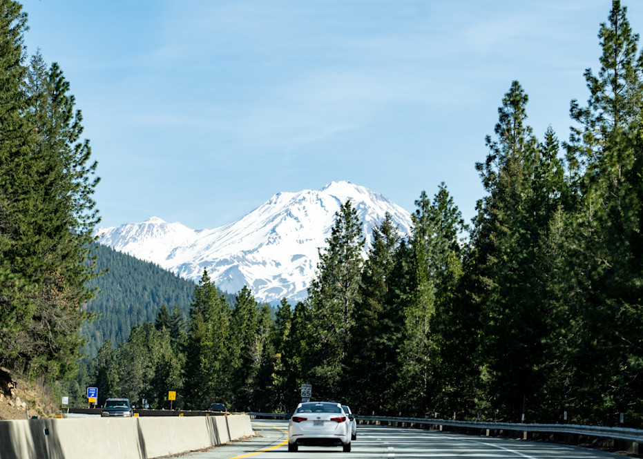 Mt Shasta And Shastina From South On I5  Photography Art | Peter T. Knight Photography