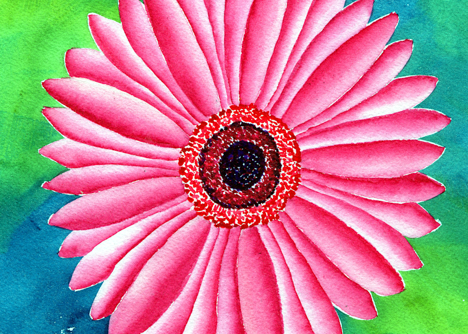 "Flora Love" Hot Pink Gerbera Daisy Art | Jeanine Colini Design Art
