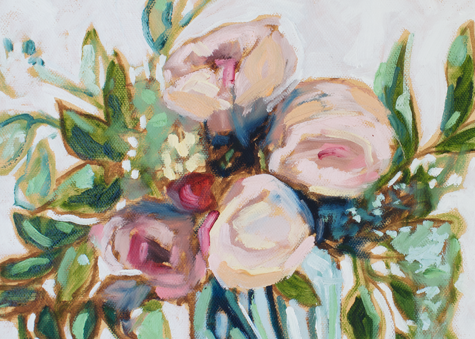 Giclee Art Print - Delicate Floral I- by contemporary Impressionist April Moffat
