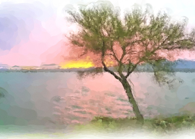 Lake Sunset Painting Art | Colorfusion Art