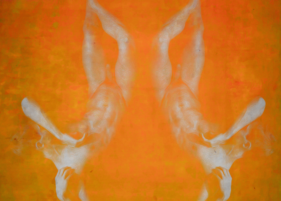 Dream Fall | Encaustic Orange Art | SkotoArt