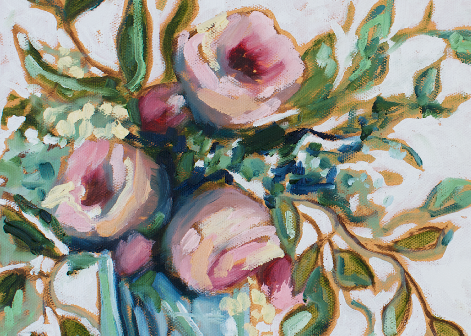 Giclee Art Print - Delicate Floral IV- by contemporary Impressionist April Moffat
