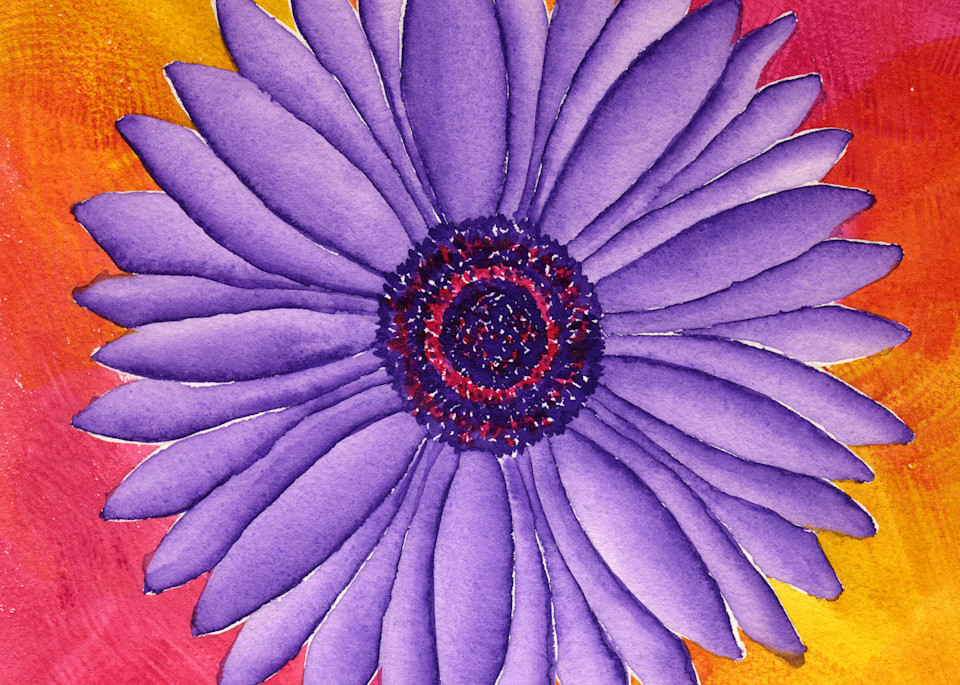 "Flora Love" Purple Gerbera Daisy Art | Jeanine Colini Design Art