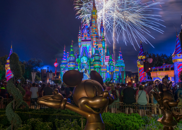 Enchantment and Golden Mickey 12 - Disney World Castle at Night