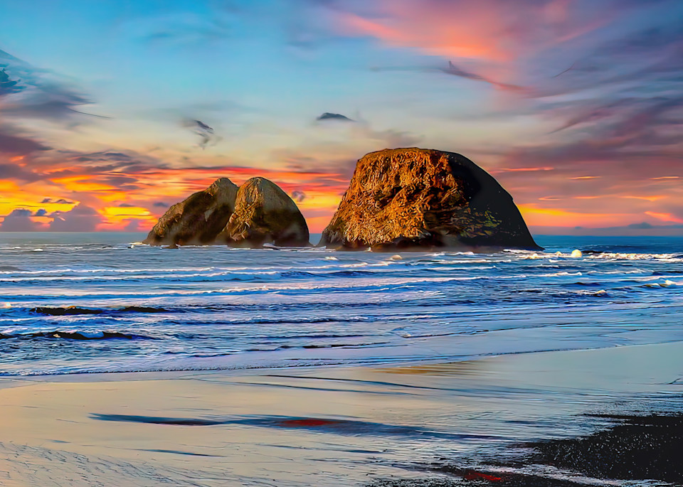 Oregon Sunset At Coast Art | katesherry