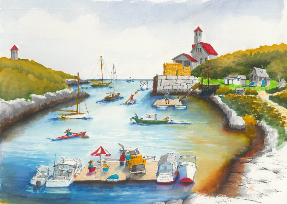 Busy Island Harbor Art | SarahSmith Art&Design